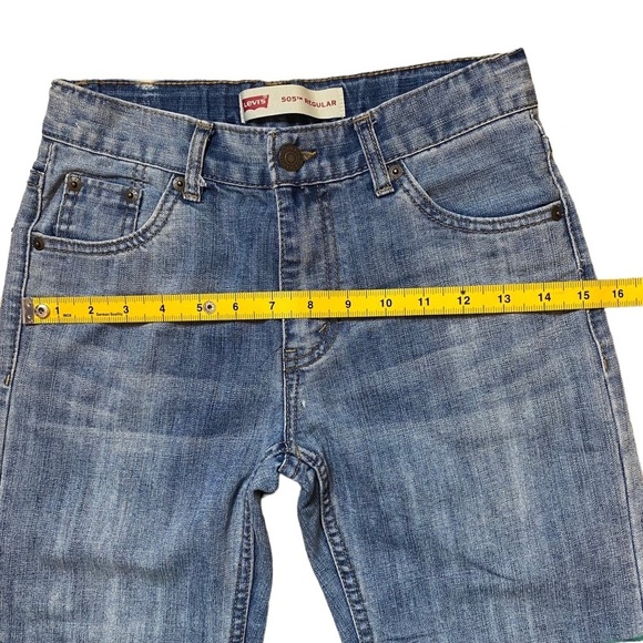 Levis 505 Jeans Boys 12 26x26 Blue Regular Fit Cotton Denim Adjustable Waist - Picture 13 of 16